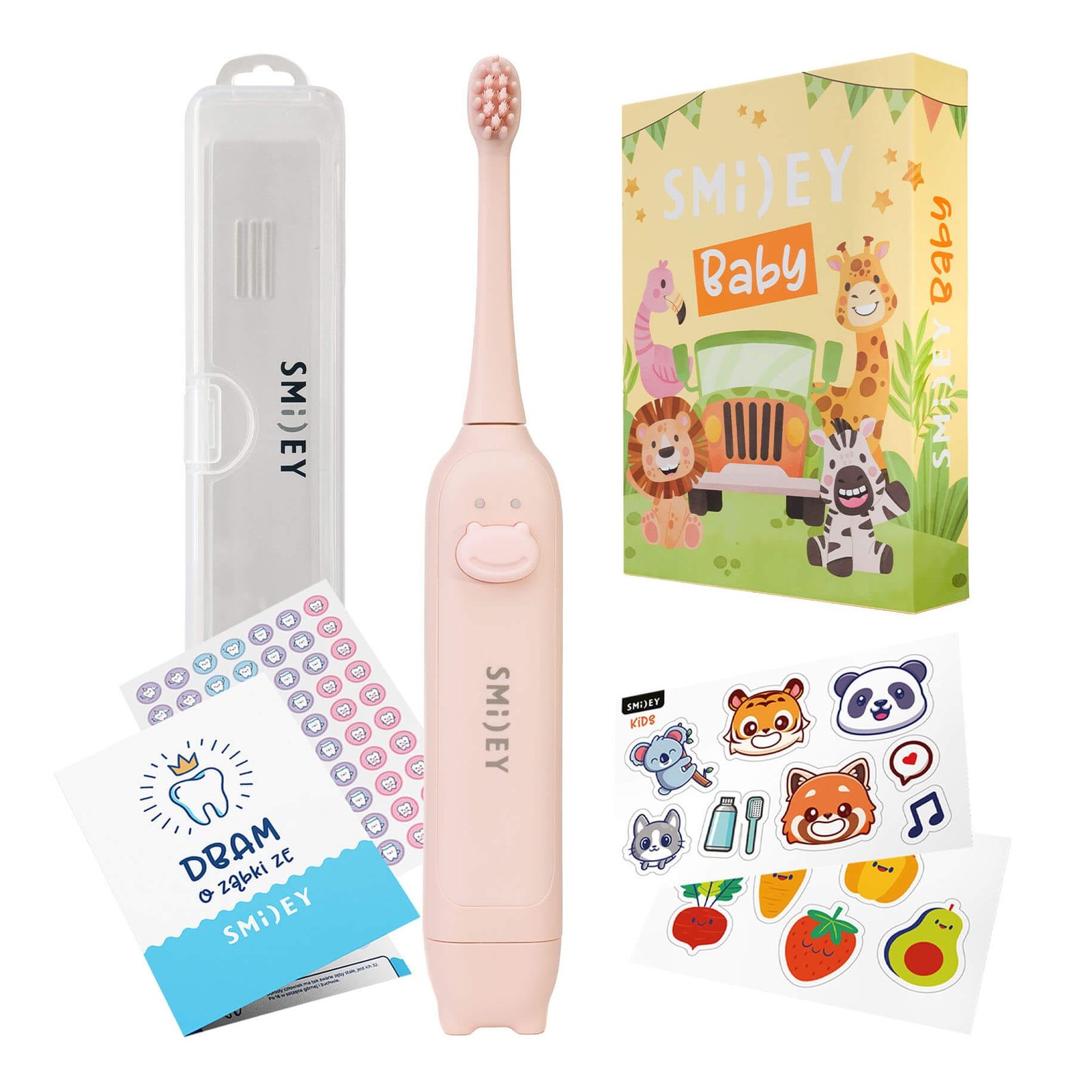 Szczoteczka Soniczna Smiley Baby Dla Niemowląt 0-3 Lat Różowa