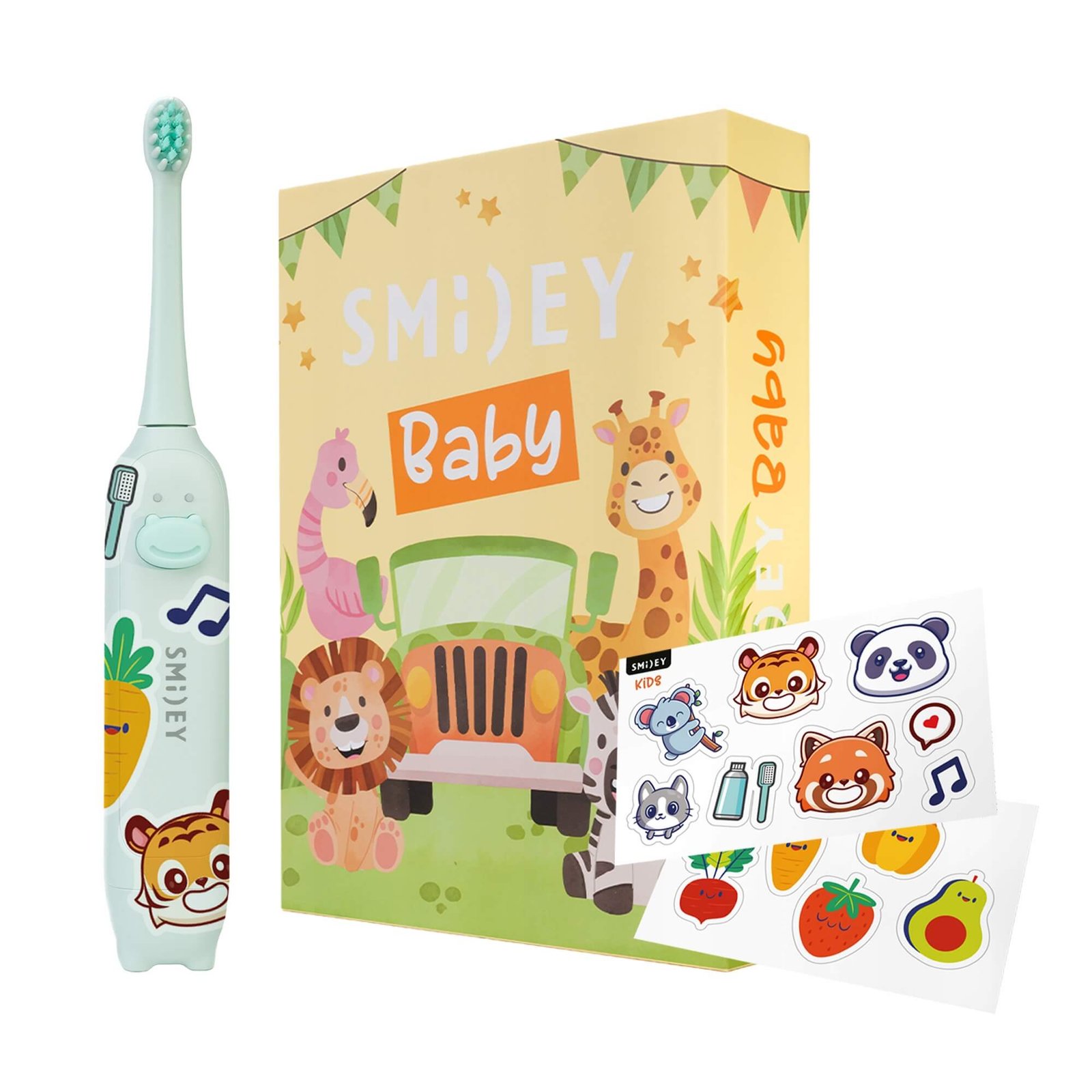 Szczoteczka Soniczna Smiley Baby Dla Niemowląt 0-3 Lat Zielona - obrazek 4