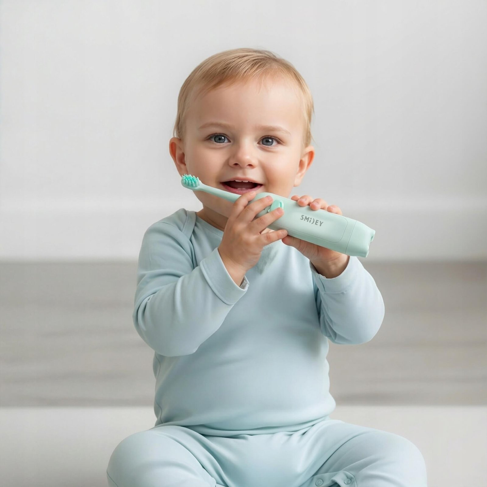 Szczoteczka Soniczna Smiley Baby Dla Niemowląt 0-3 Lat Zielona - obrazek 2