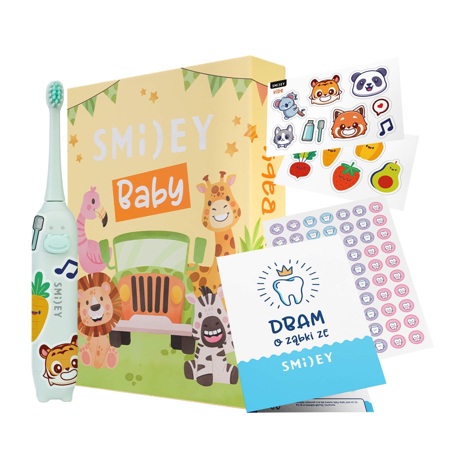 Szczoteczka Soniczna Smiley Baby Dla Niemowląt 0-3 Lat Zielona - obrazek 10
