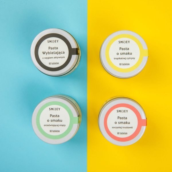 Smiley poasty do mycia zębów w tabletkach mix smaków
